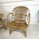 Audoux-Minnet rattan lounge set, 2 armchairs and table 1950-1960