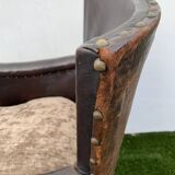 Vintage leather club chair, 1930s