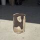Small side table in black and white petrified wood H28 D18