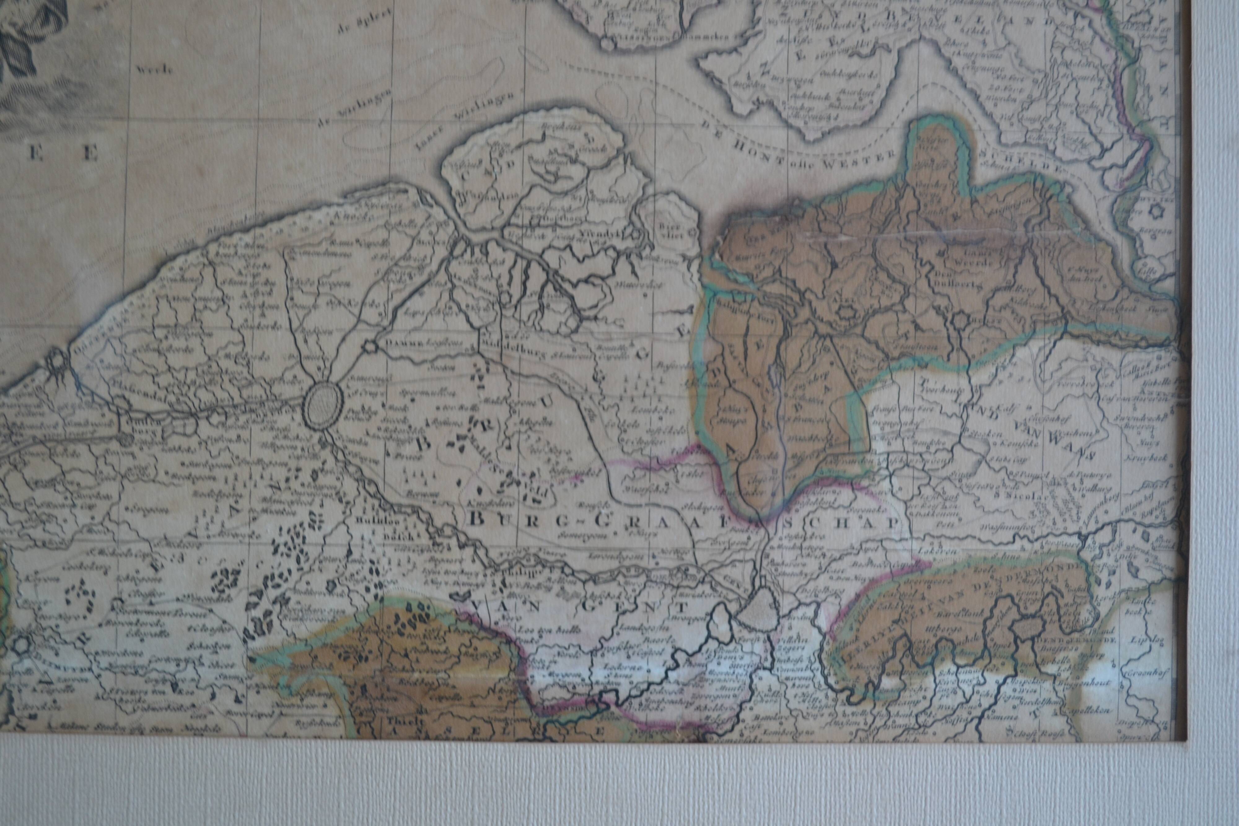 Map of the County of Flanders Belgium by Peter Schenck (1660 1718)