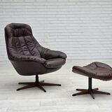 1970s, Danish design by H.W.Klein, swivel chair with footstool.