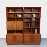Vintage Scandinavian double bookcase in teak from the 60s
