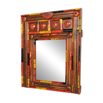 Coloured mirror, pop art style, mid-20th century.