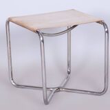 Restored Bauhaus Stool, Mücke Melder, Chrome-Plated Steel, Czechia, 1930s