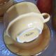 Duo of chocolate cups, breakfast, Bistro style, porcelain, yellow and gold