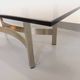 Vintage coffee table in smoked glass and brushed cast aluminum from the 70s