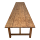 Solid wood workshop table with straight legs.