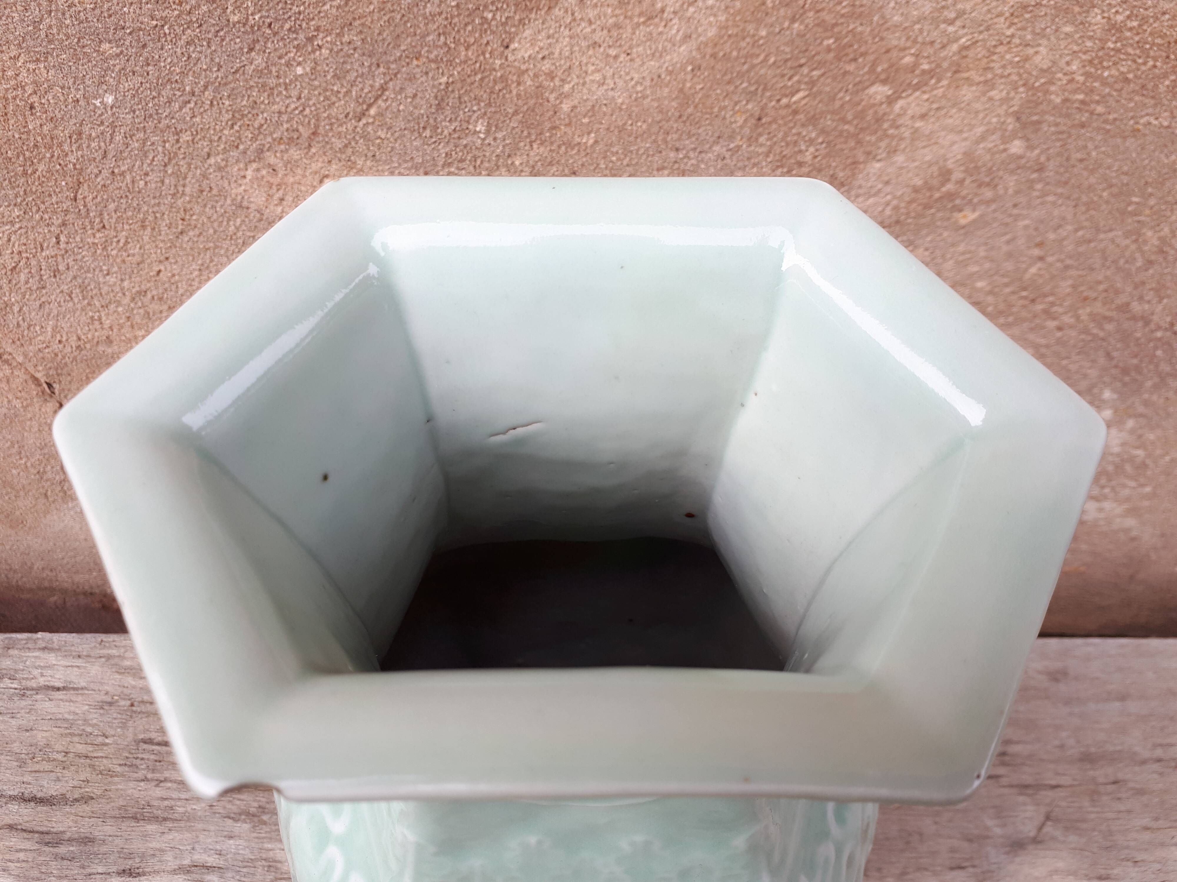 Chinese celadon vase (green porcelain), China, Daoguang period