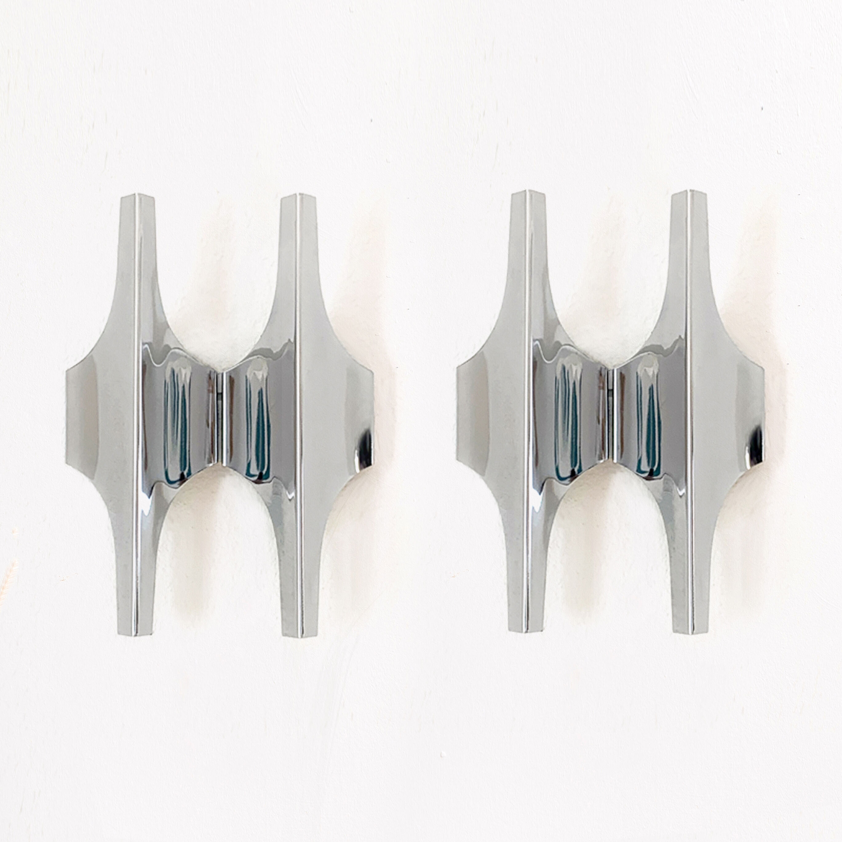 Pair of double wall lamps by Wihelm Braun Feldweg for Doria Leuchten, 1970