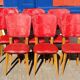 6 vintage chairs 1960 in wood and skaï
