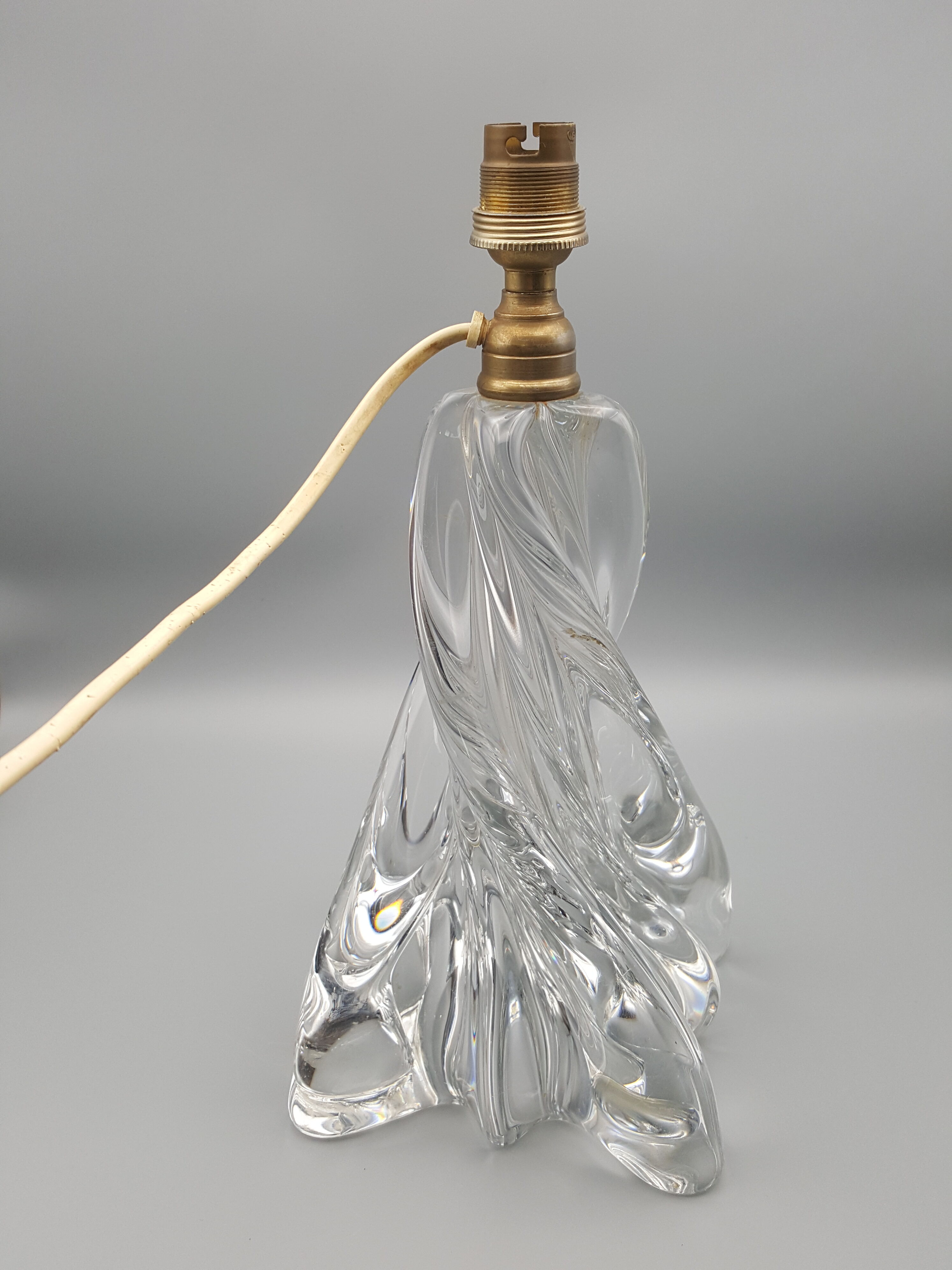 old heavy crystal lamp foot design 60 70s
