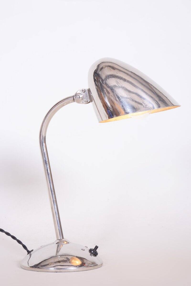 Art Deco Table Lamps in Chrome & Aluminium attributed to Franta Anyz for Napako, Czech, 1930s, Set of 2