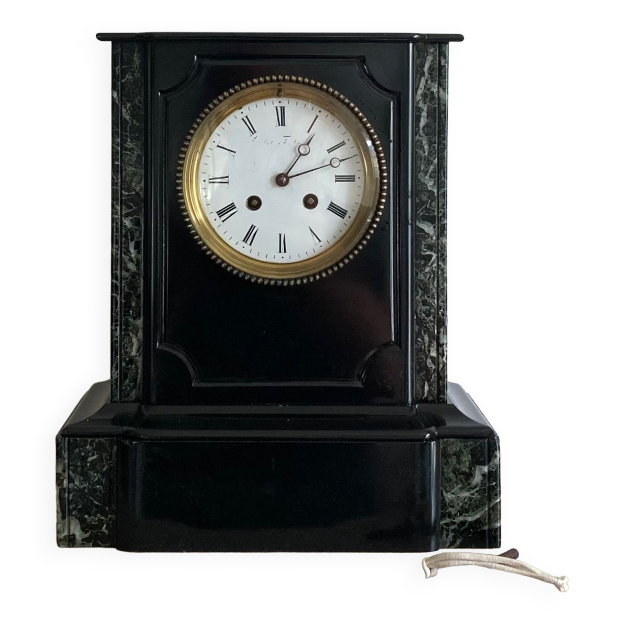 Napoleon III clock in marble and brass nineteenth century