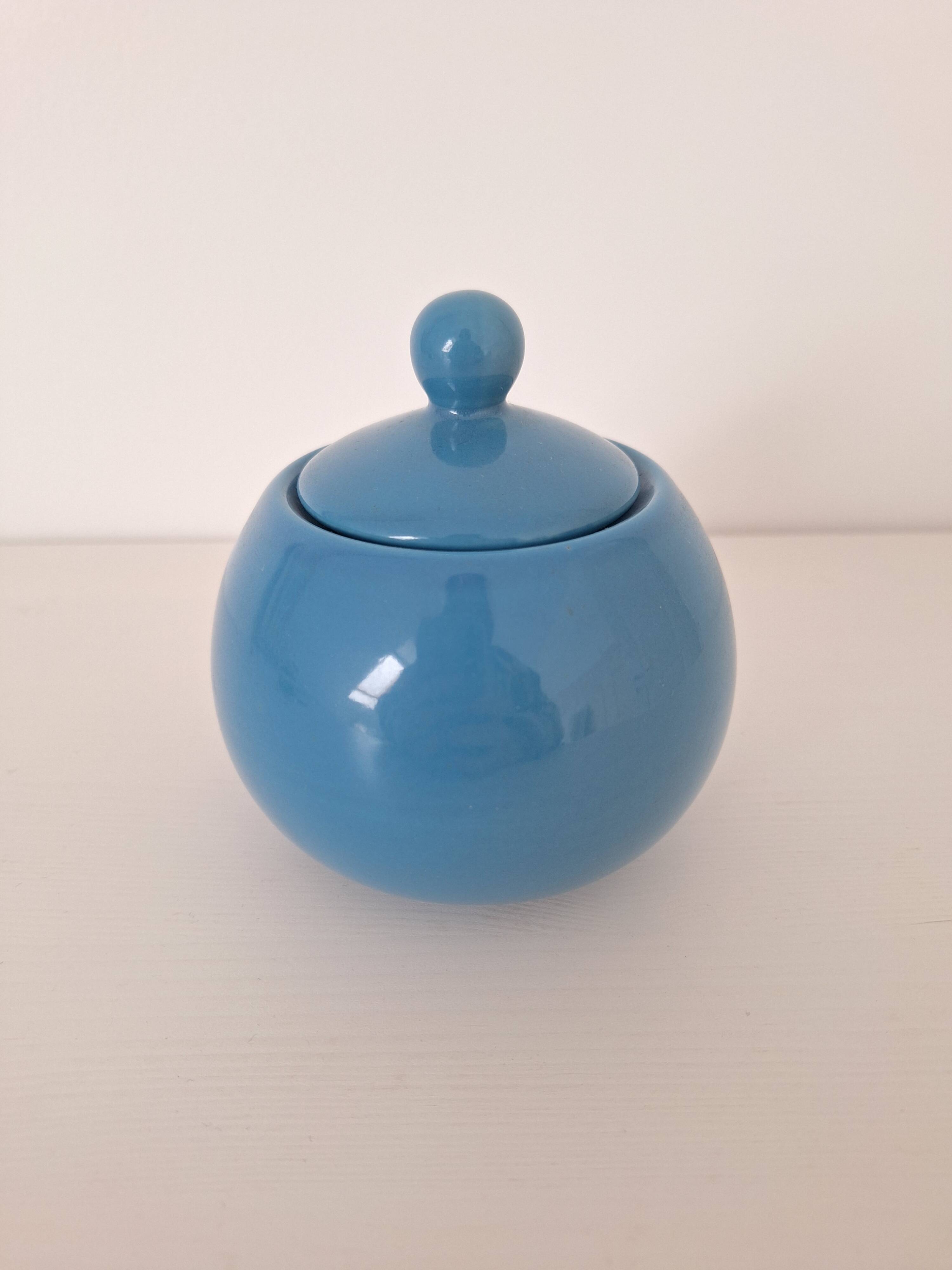 Ceramic pot / Sugar bowl / Blue sweet jar