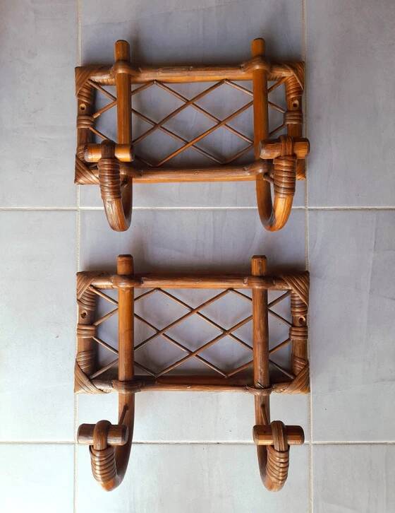 1960s rattan coat rack