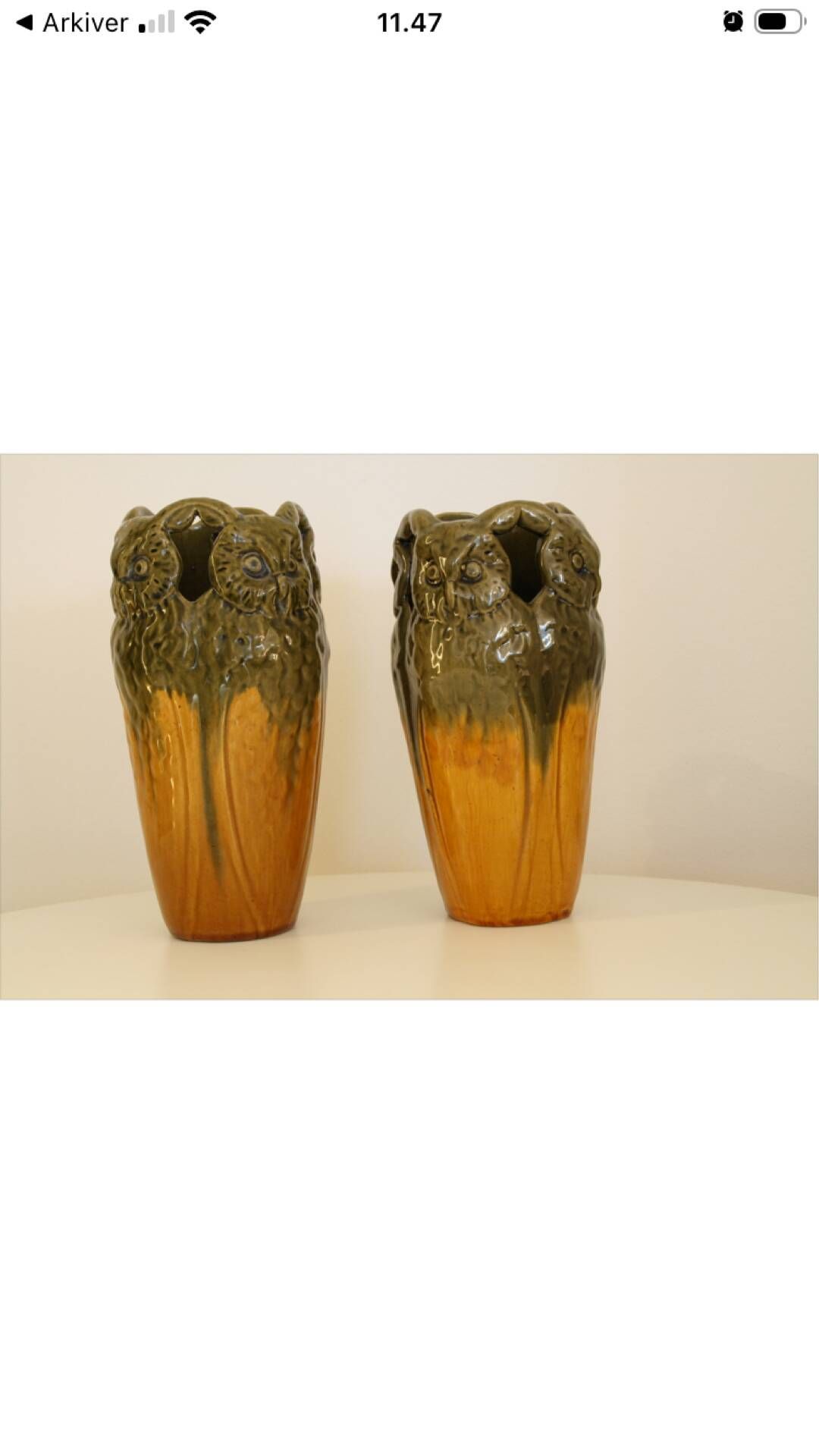 Paire de musée : pottery d'art antique ultra-rare de michael andersen "ow