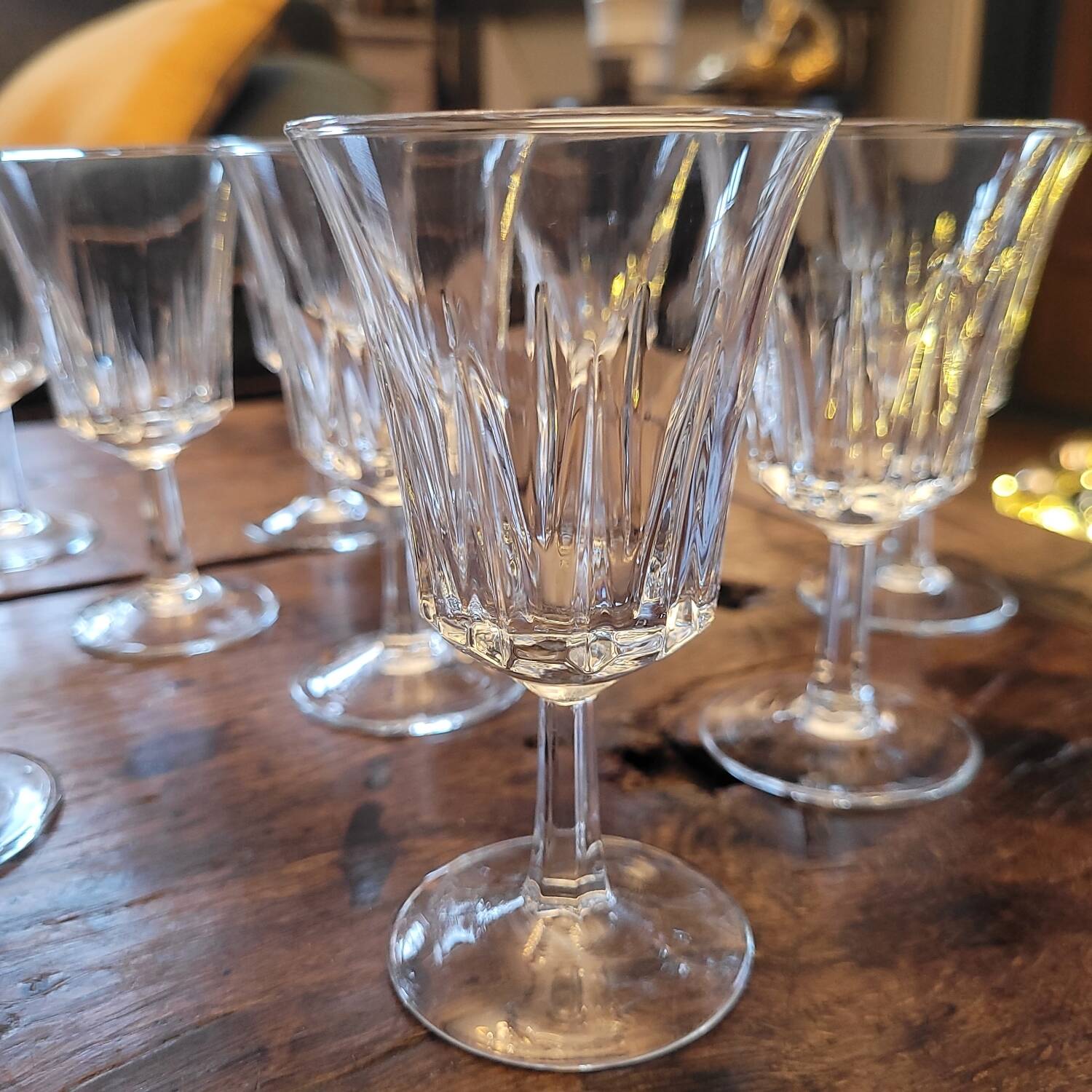 12 faceted stemmed glasses – 1970s 12 faceted stemmed glasses – year