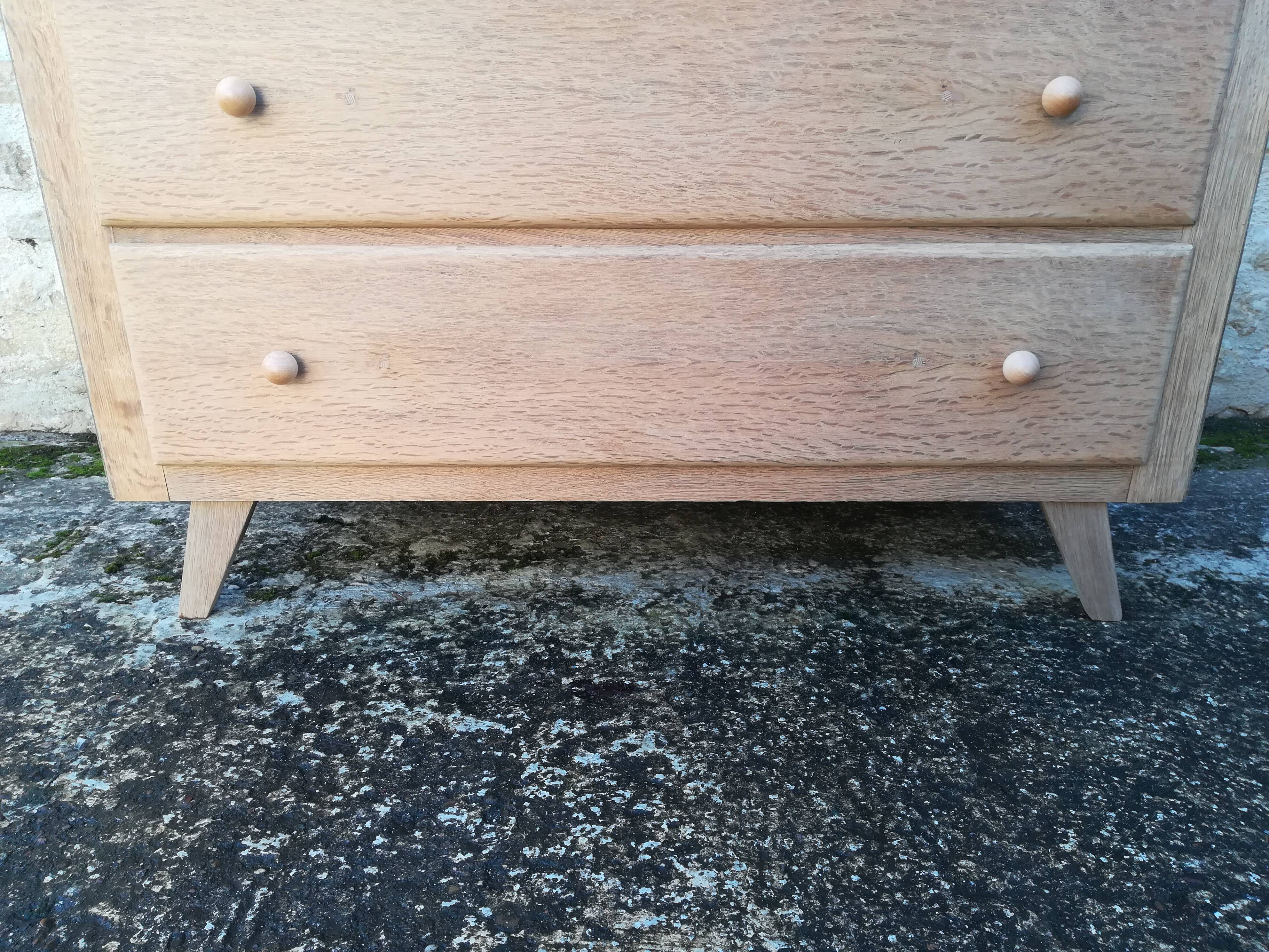 Vintage raw oak chest of drawers