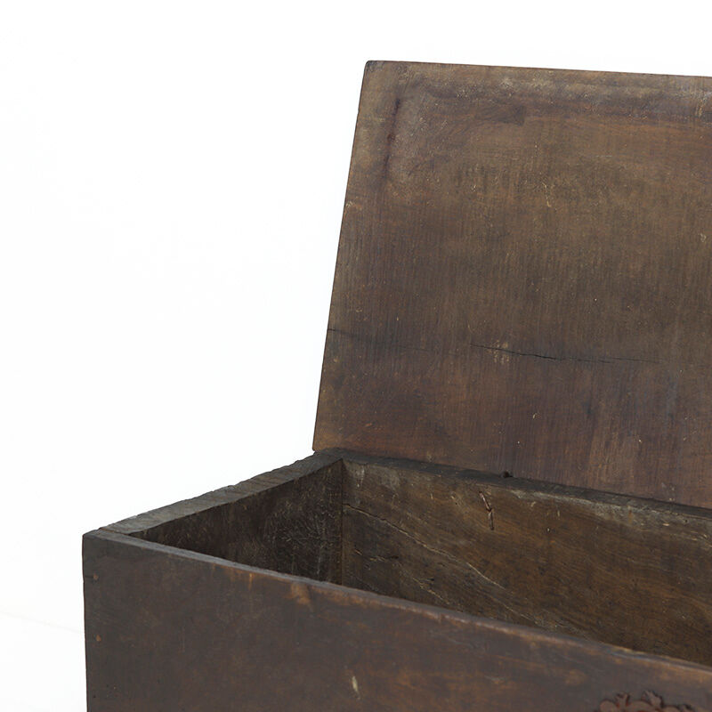 Rustic 18th Century Farmhouse Antique Primitive Six Plank Spanish Chest