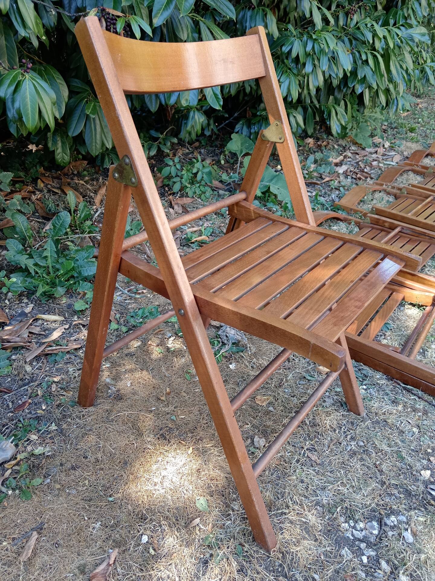 Vintage wooden folding chairs
