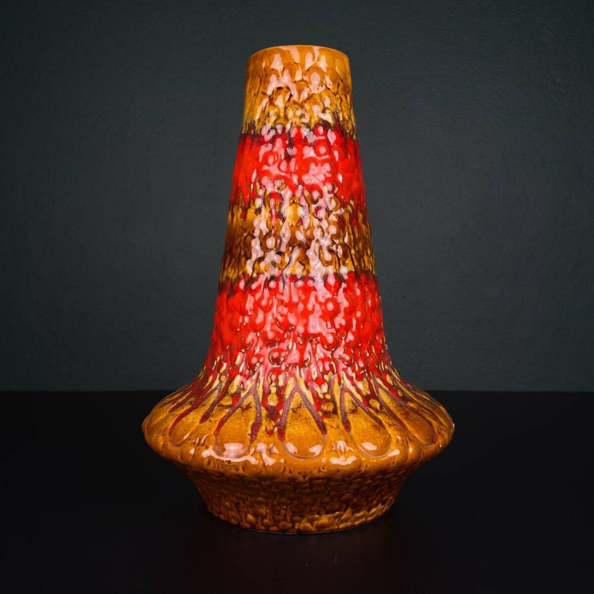 Vintage lava ceramic vase by Kil Liboje, Yugoslavia, 1960s.