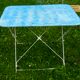 Table de jardin pliante métal bleue