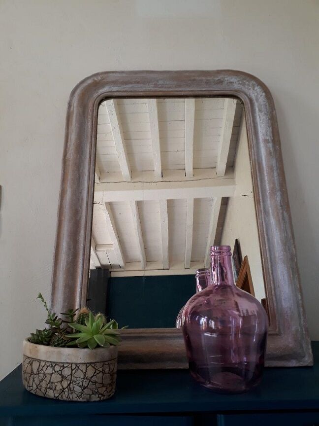 Mirror Louis Philippe white and gold 90 x 65cm