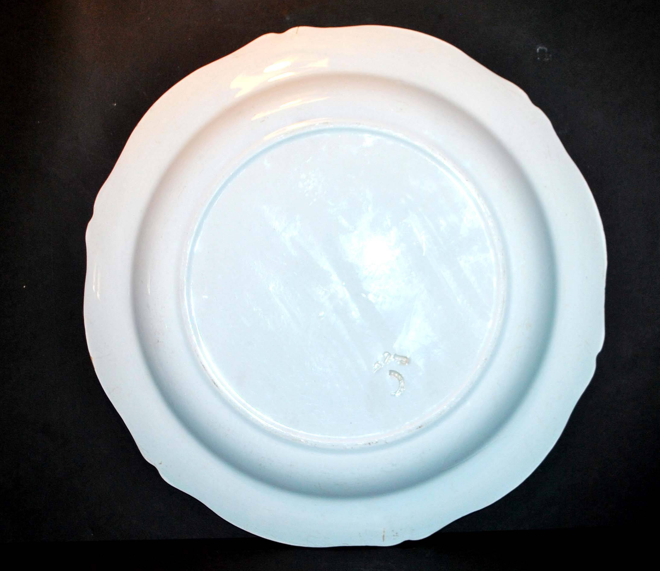 Large round dish in opaque earthenware from Montereau 1820-1830 Pastel blue 32cm