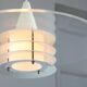 Scandinavian Duett Plexiglas and Metal Pendant Lamp from Landskrona Sweden