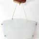 Opaline glass and teak suspension, circa 1960