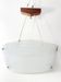 Opaline glass and teak suspension, circa 1960
