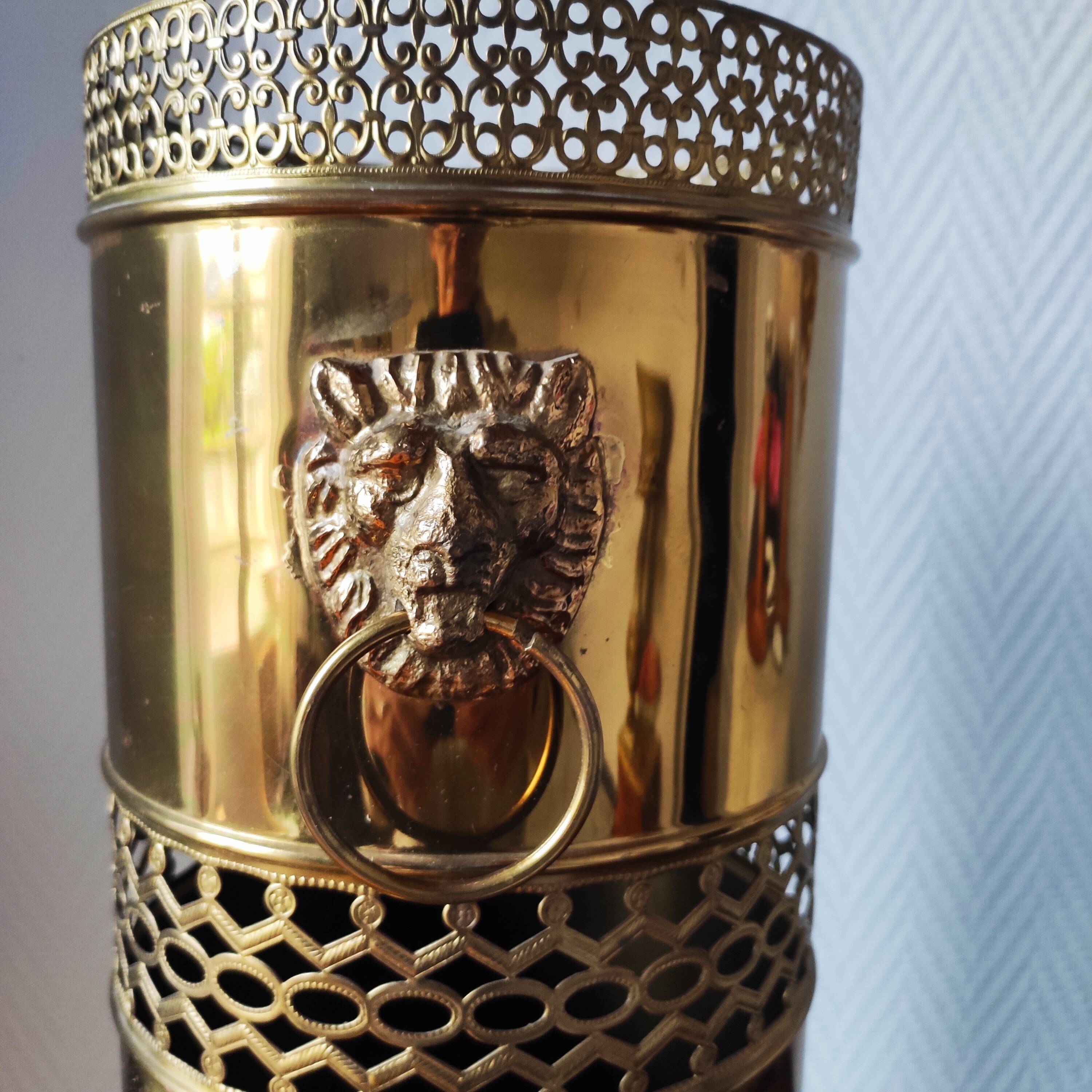 Vintage brass umbrella stand