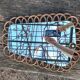 Wooden mirror imitation rattan 60s - 43x31cm