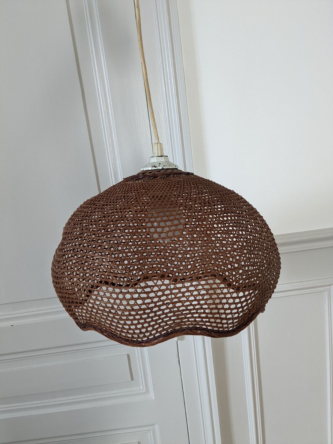 Vintage wicker pendant lamp