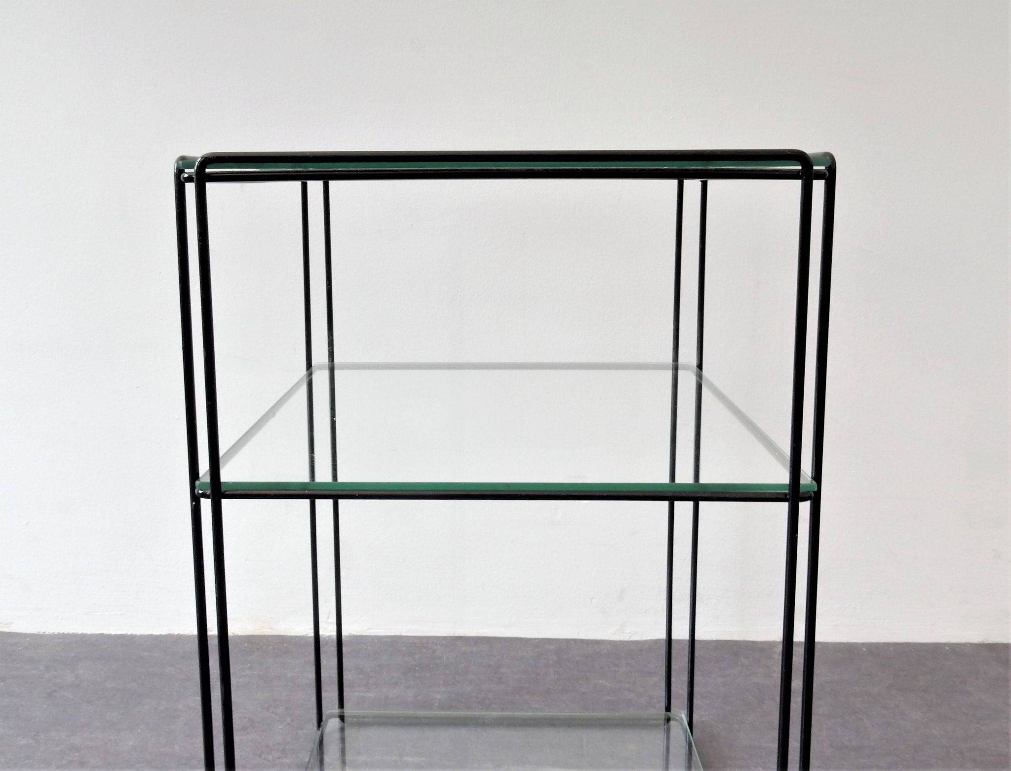Isocele metal and glass side table by Max Sauze, France 1970's
