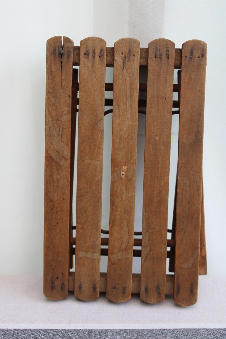 Folding wooden stool