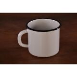 Vintage enamel cup white