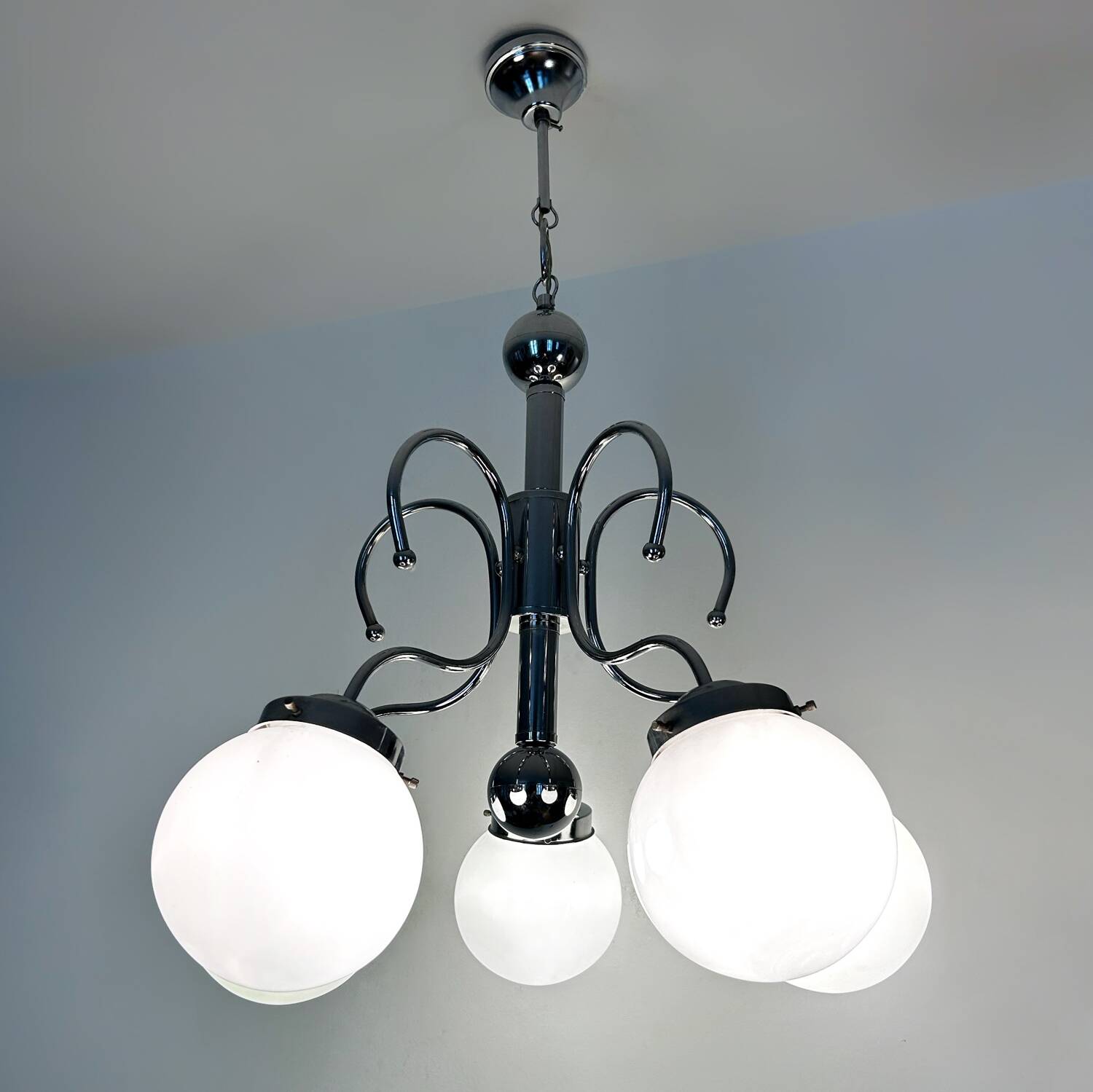 Italian design bistro chandelier from the 70s