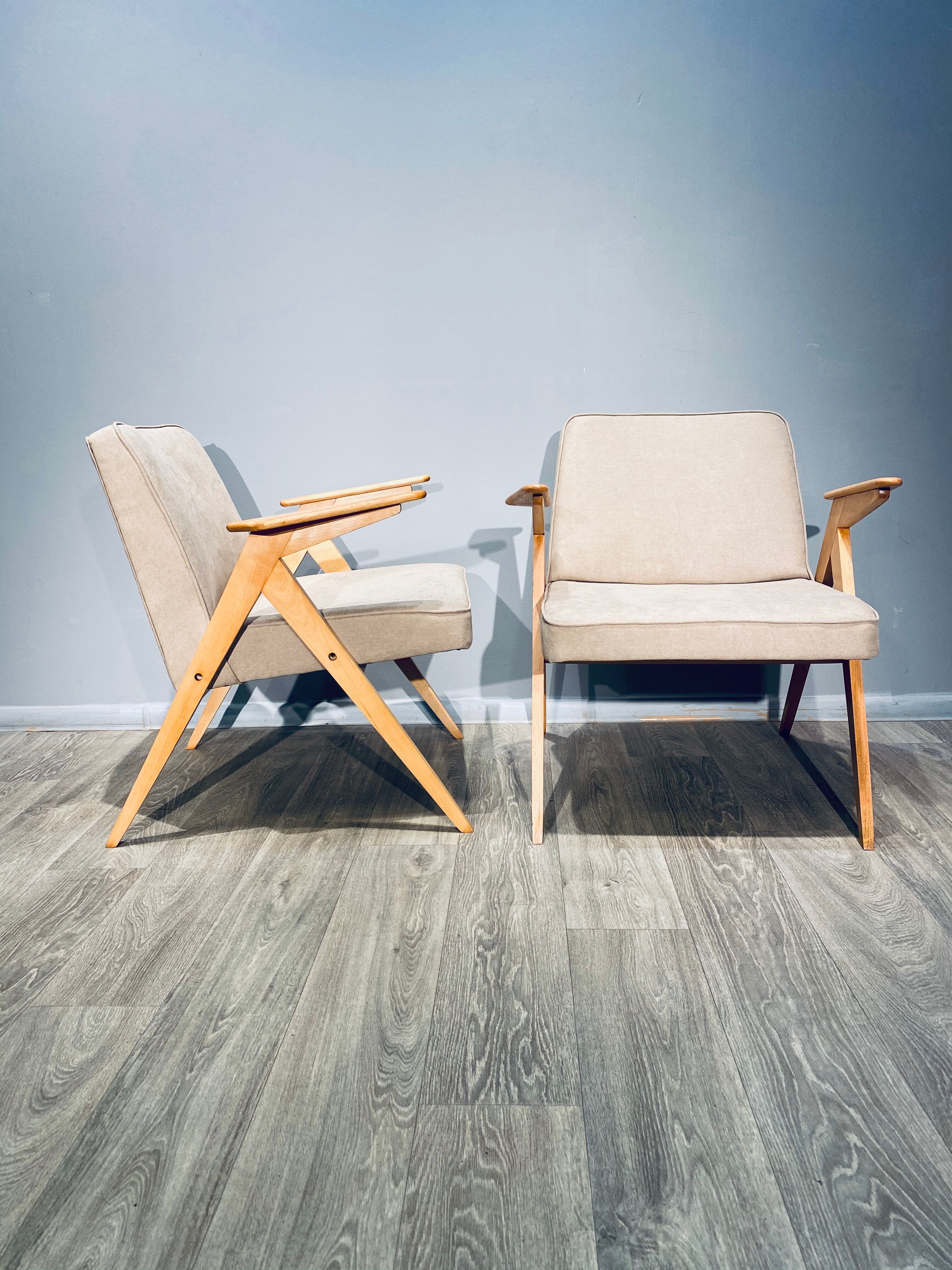 Pair of armchairs "Bunny" Proj. Józef Chierowski "Bunny" 1960'