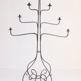 Large Wrought Iron Floor Candelabra, 1950s
