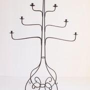 Large Wrought Iron Floor Candelabra, 1950s