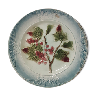 Plate in dabbling grape cluster decoration