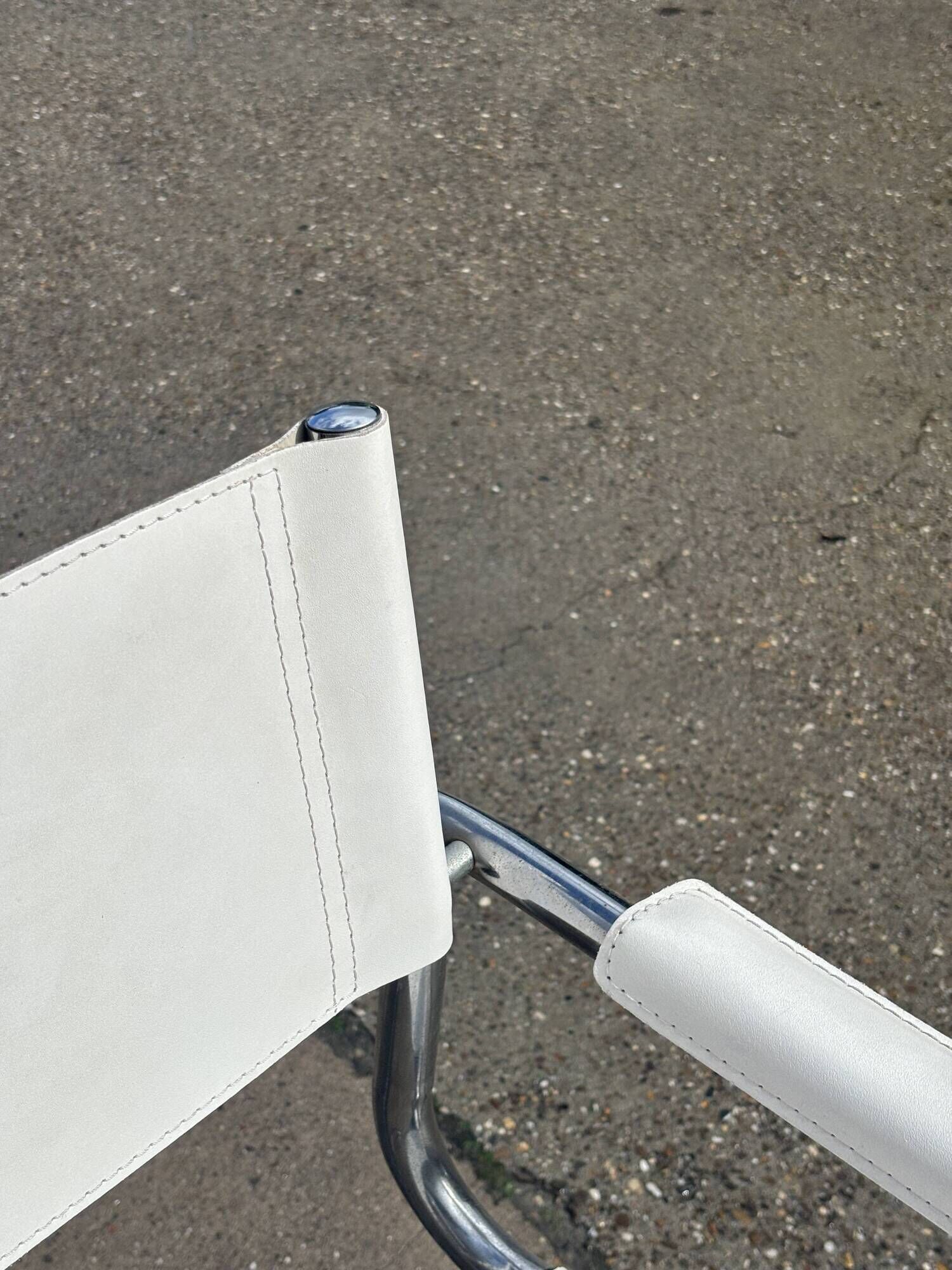 Set of 4 dining chairs in white, S34 Mart Stam/Marcel Breuer style Italy