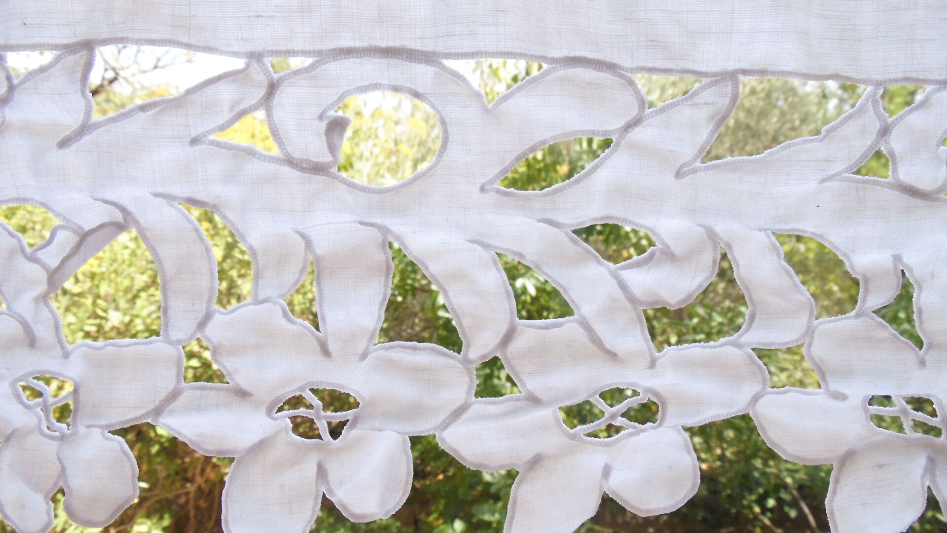 Antique linen sheet embroidered