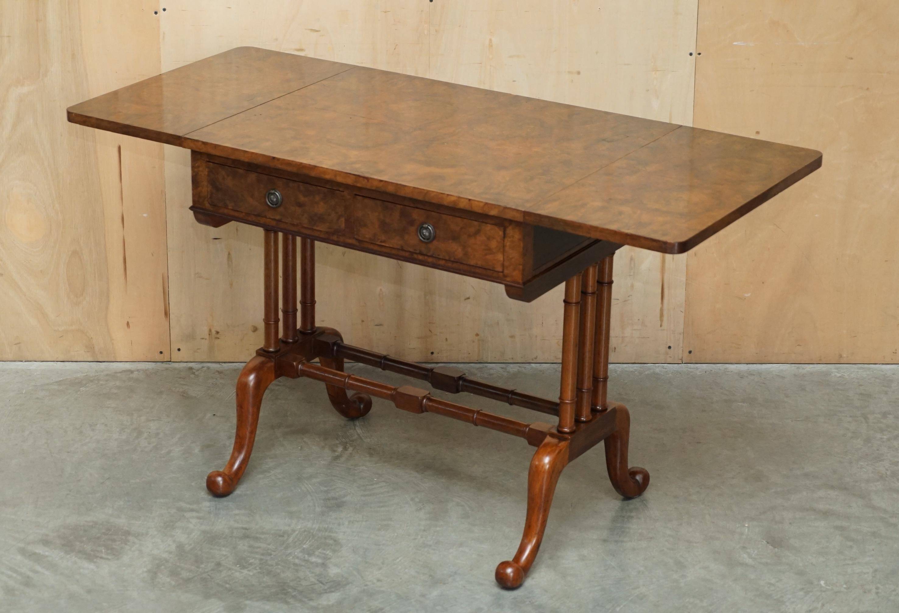 Antique extendable coffee table circa 1880 in solid walnut.