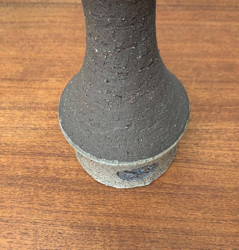 Lampe de table en poterie d'atelier danoise du milieu du siècle, années 1960