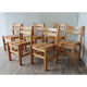 Series of 6 vintage chairs in solid pine 1960