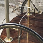 Vintage brass rolling table with 2 trays 70'S