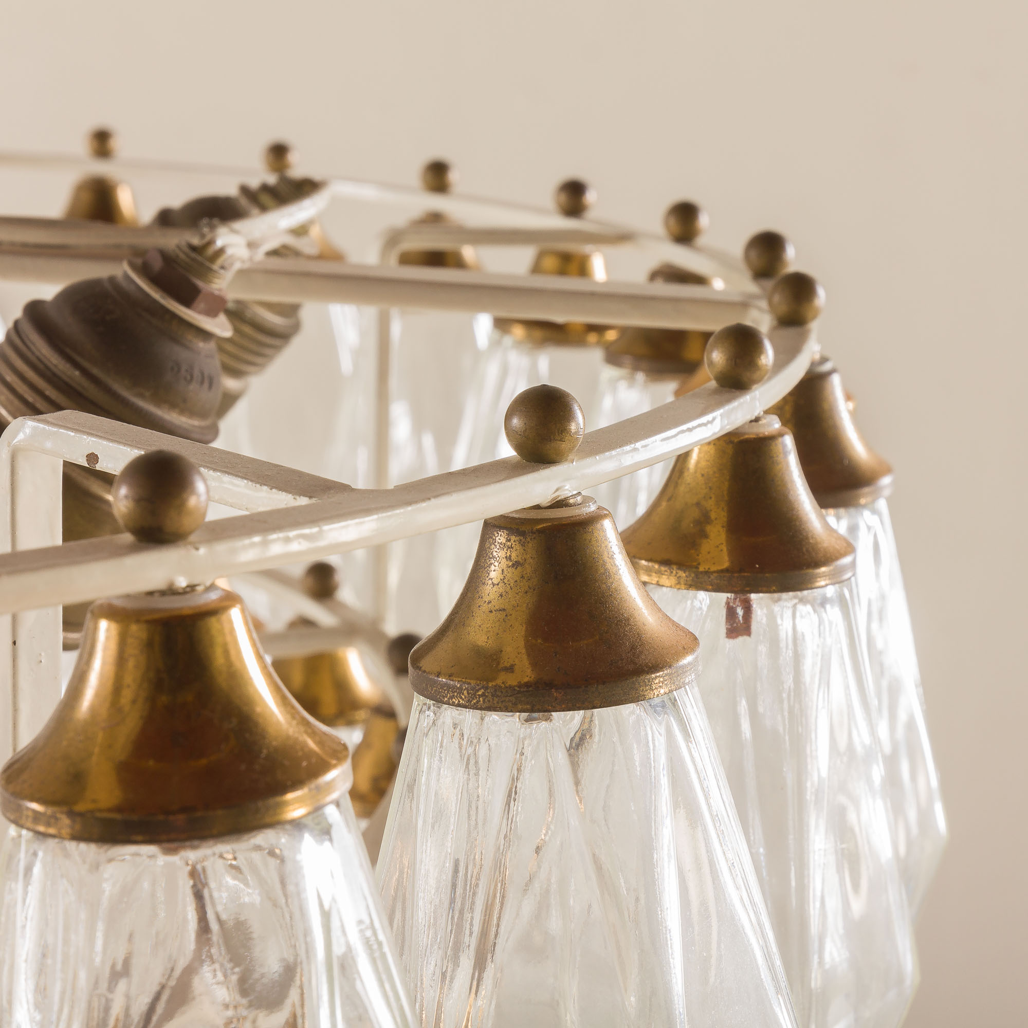 Carlo Scarpa Poliedri chandelier, Venini, Italy 1960s