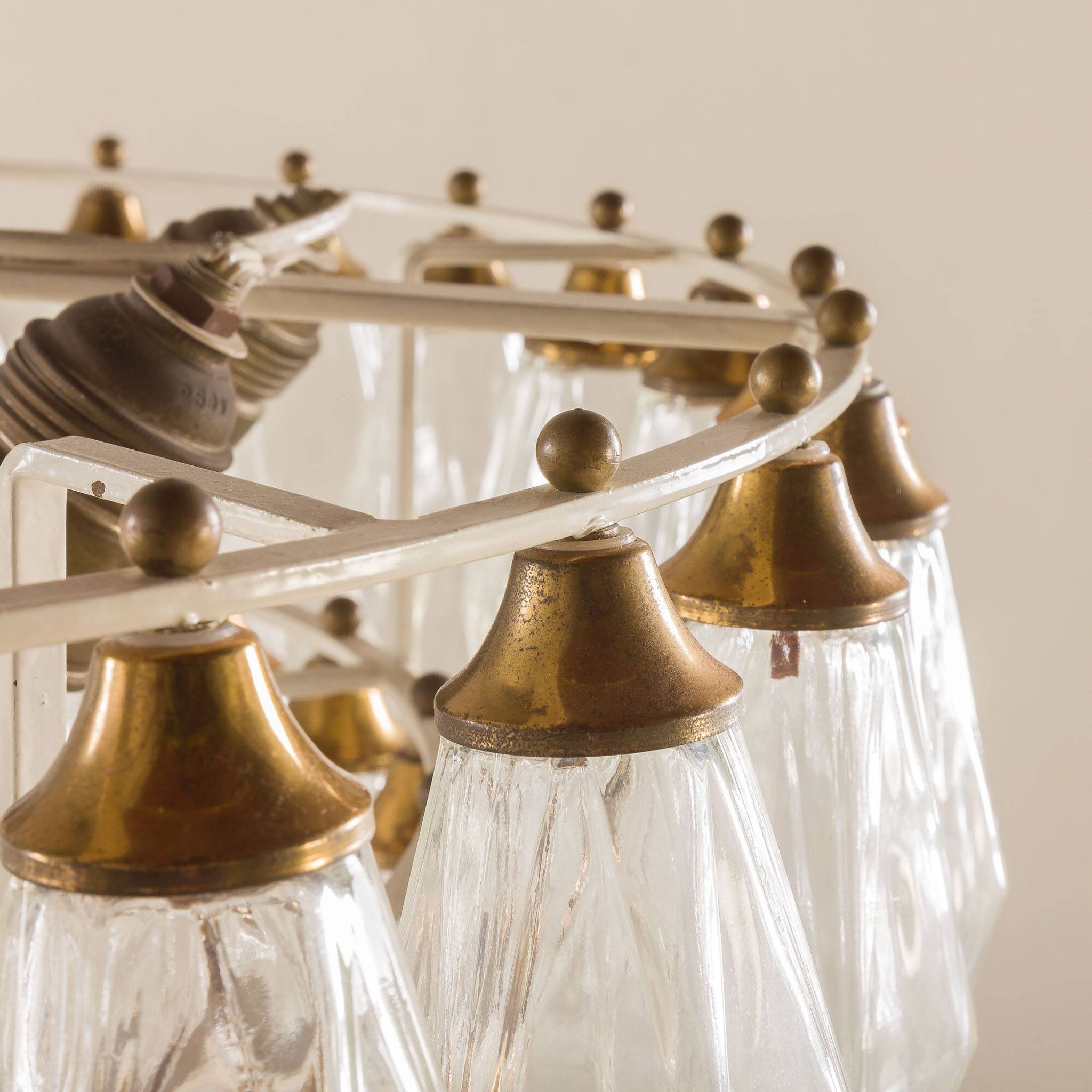 Carlo Scarpa Poliedri chandelier, Venini, Italy 1960s